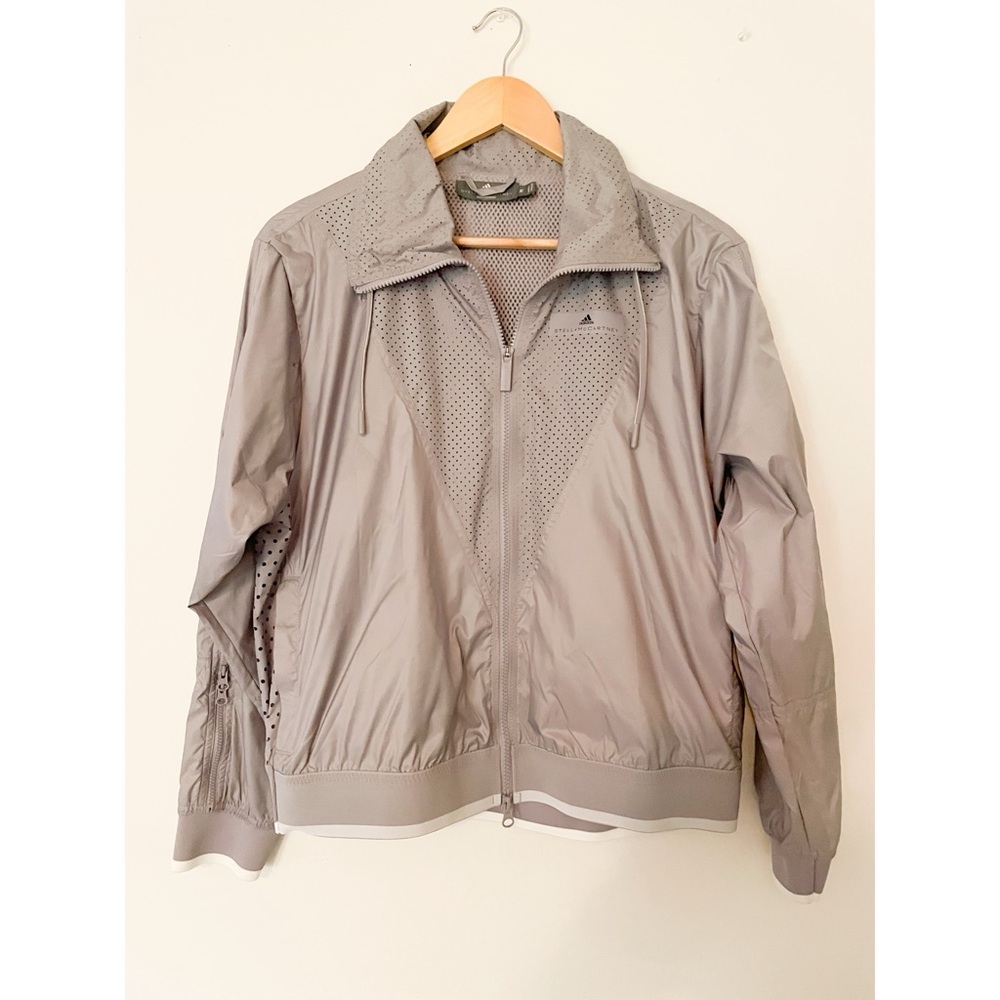 Gray Zip-Up Wind Breaker